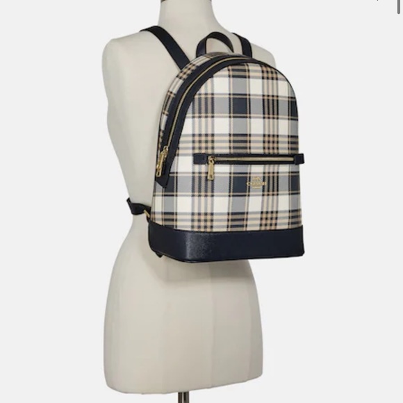 Lot / Set Of 3 Coach Plaid Pieces / Backpack, Crossbody & Wristlet/ New With Tag - Picture 15 of 16